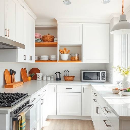 Bright and airy suburban kitchen with organized storage